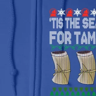 Tis The Season For Tamales Mexican Ugly Christmas Gift Full Zip Hoodie