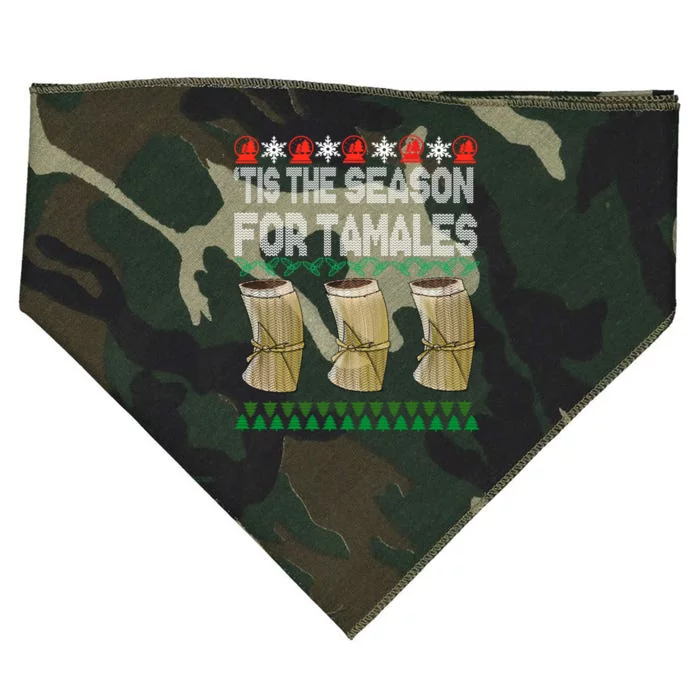 Tis The Season For Tamales Mexican Ugly Christmas Gift USA-Made Doggie Bandana