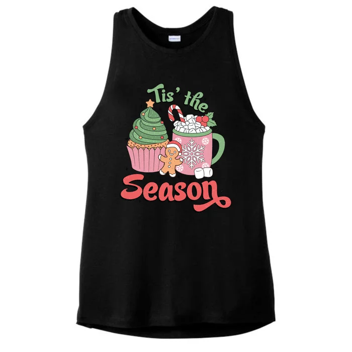 Tis The Season Cozy Christmas Holiday Ladies Tri-Blend Wicking Tank