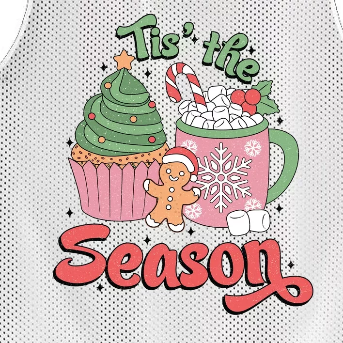 Tis The Season Cozy Christmas Holiday Mesh Reversible Basketball Jersey Tank