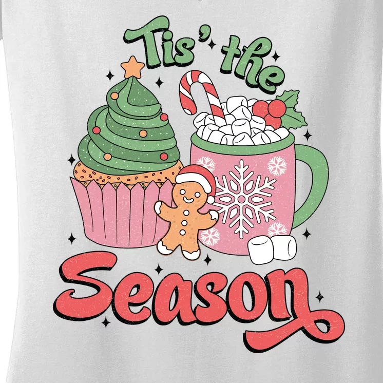 Tis The Season Cozy Christmas Holiday Women's V-Neck T-Shirt