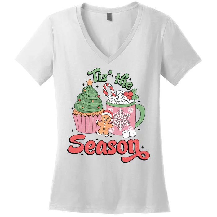 Tis The Season Cozy Christmas Holiday Women's V-Neck T-Shirt