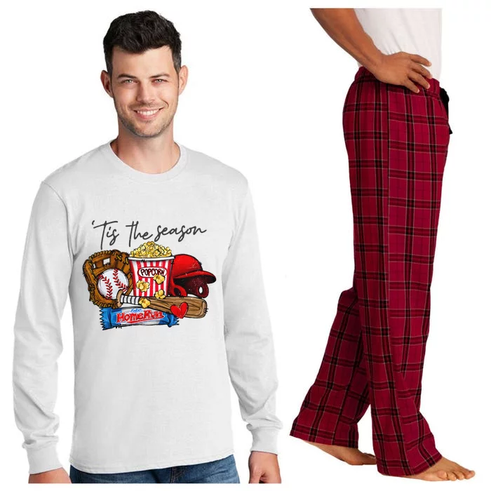 Tis The Season Baseball Team Lover Long Sleeve Pajama Set