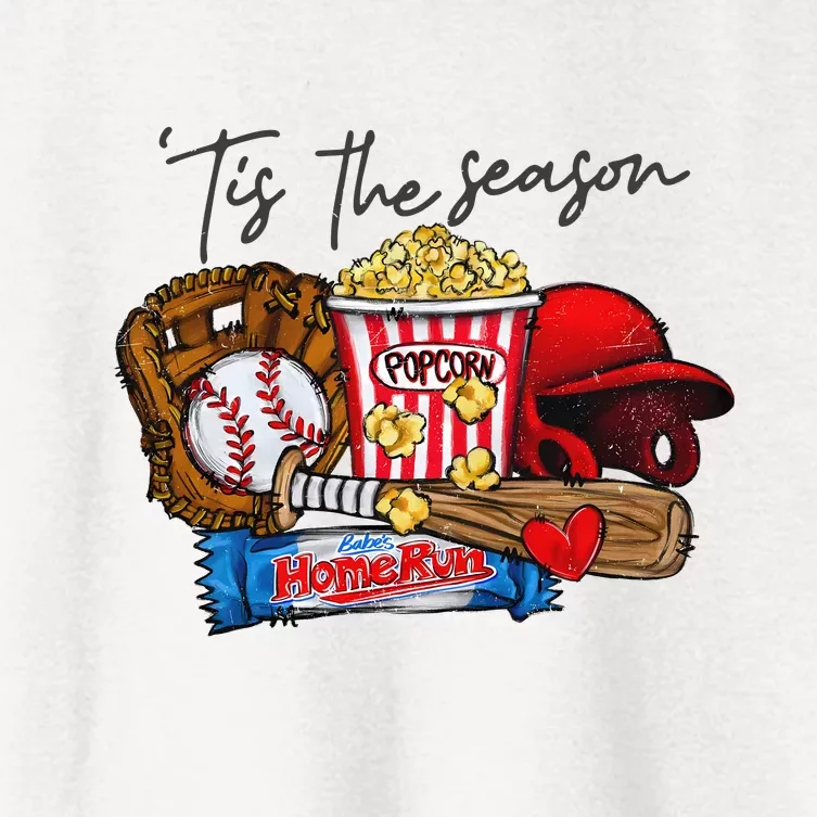 Tis The Season Baseball Team Lover Women's Crop Top Tee