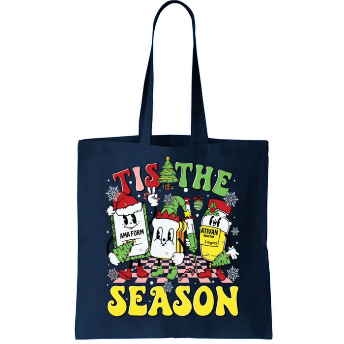 Tis The Season Christmas Pacu Er Icu Critical Care Nurse Tote Bag