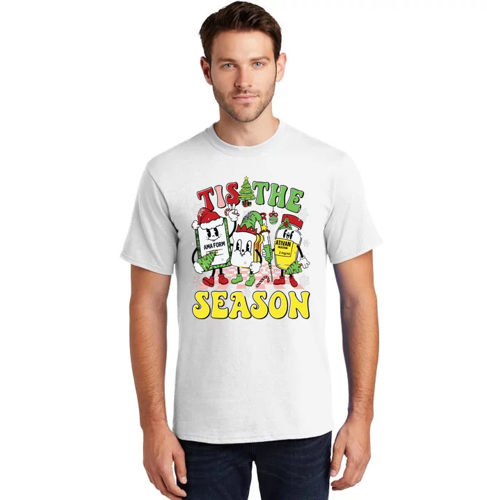 Tis The Season Christmas Pacu Er Icu Critical Care Nurse Tall T-Shirt