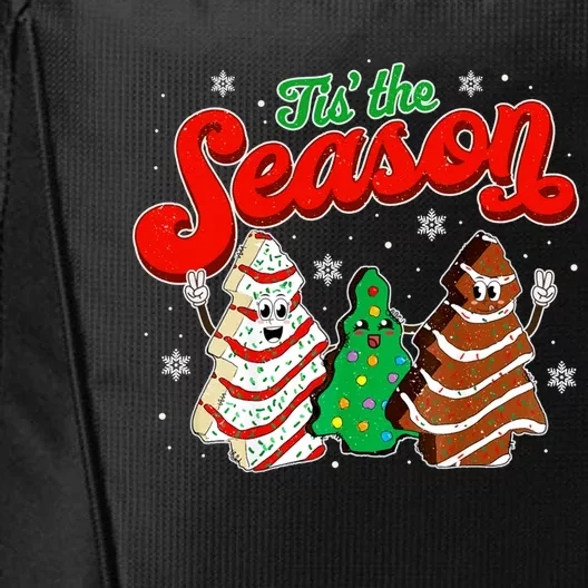 Tis The Season Cute Gift Retro Style Christmas Tree Cakes Great Gift City Backpack