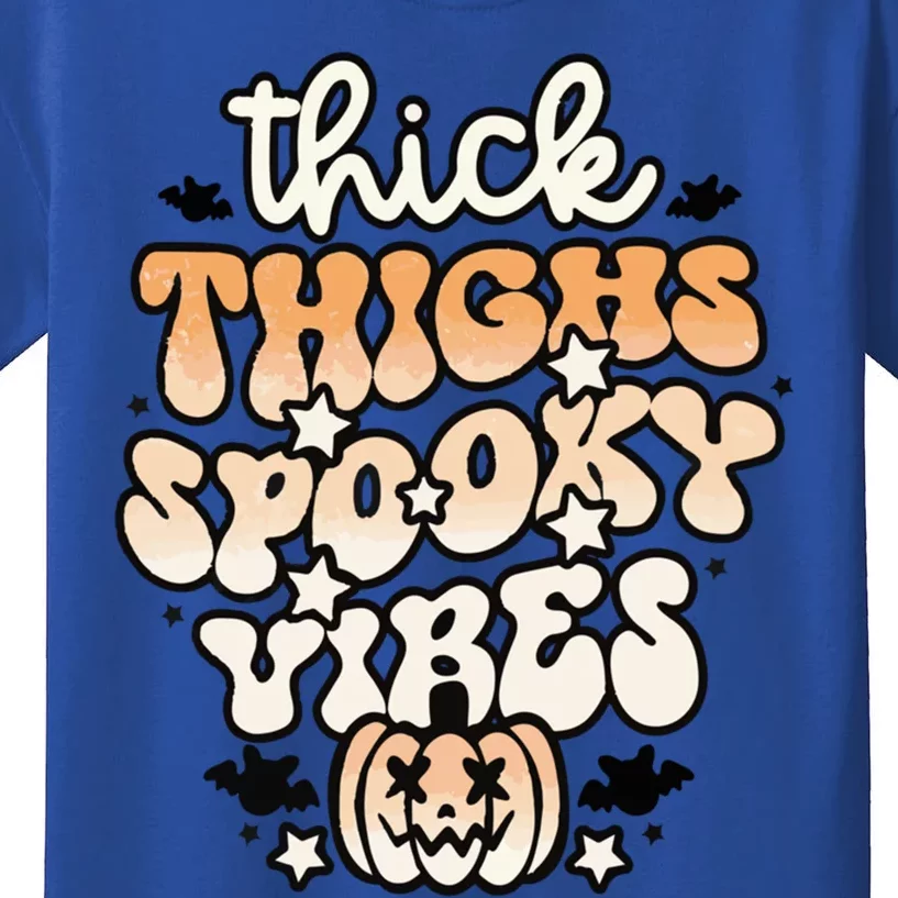 Thick Thighs Spooky Vibes Funny Halloween Gift Kids T-Shirt