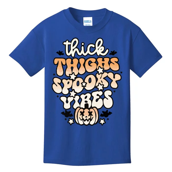 Thick Thighs Spooky Vibes Funny Halloween Gift Kids T-Shirt