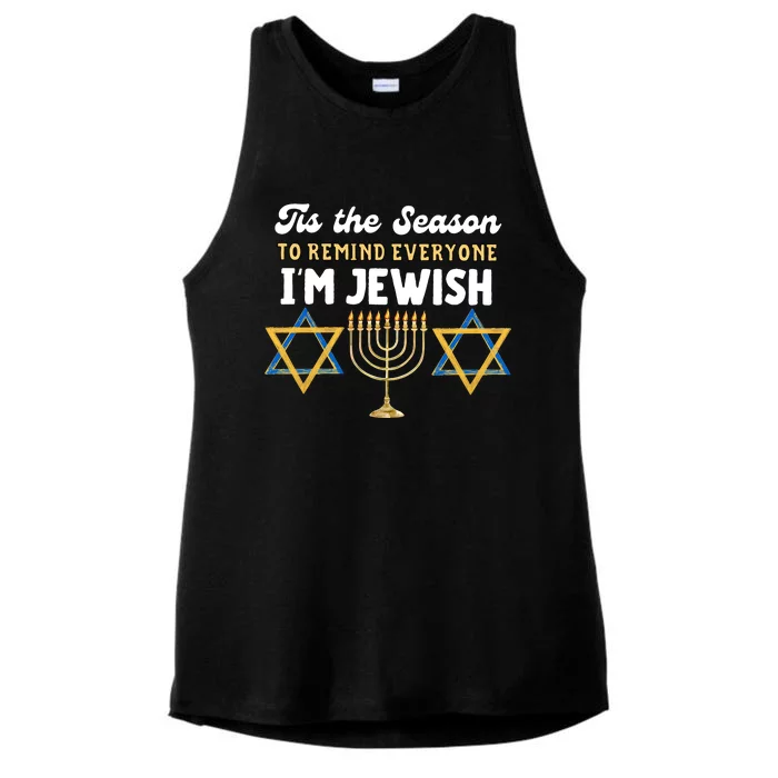 This The Season To Remind Everyone Im Jewish Hanukkah Jewish Ladies Tri-Blend Wicking Tank