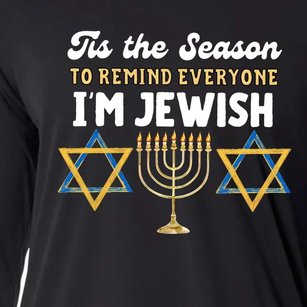 This The Season To Remind Everyone Im Jewish Hanukkah Jewish Cooling Performance Long Sleeve Crew