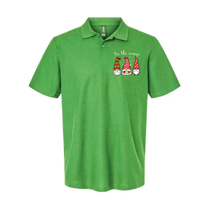 Tis The Season Gnome Christmas Holiday Softstyle Adult Sport Polo