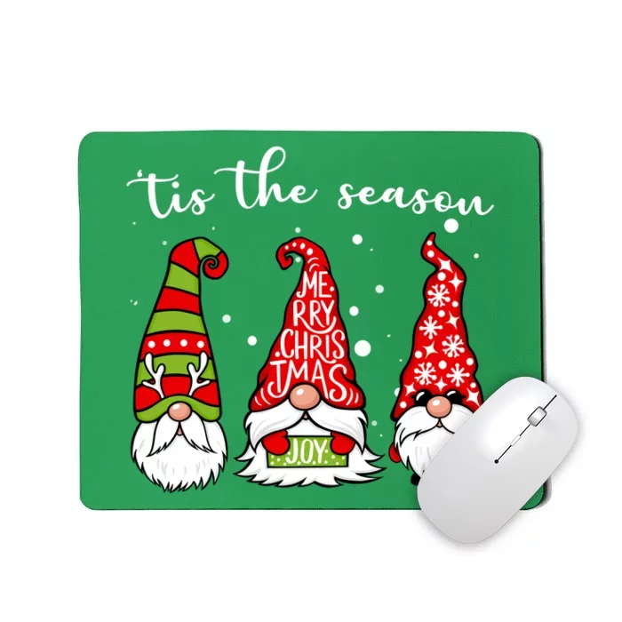 Tis The Season Gnome Christmas Holiday Mousepad