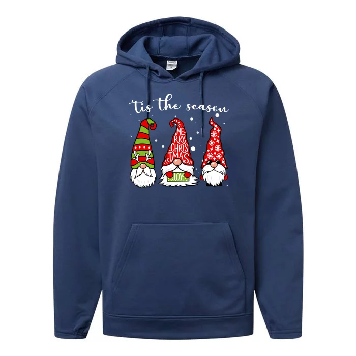 Tis The Season Gnome Christmas Holiday Performance Fleece Hoodie