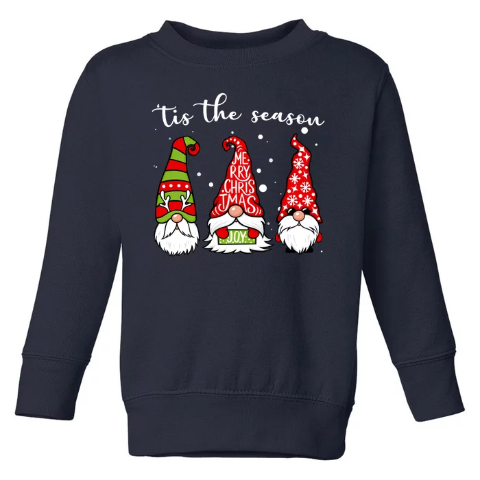 Tis The Season Gnome Christmas Holiday Toddler Sweatshirt