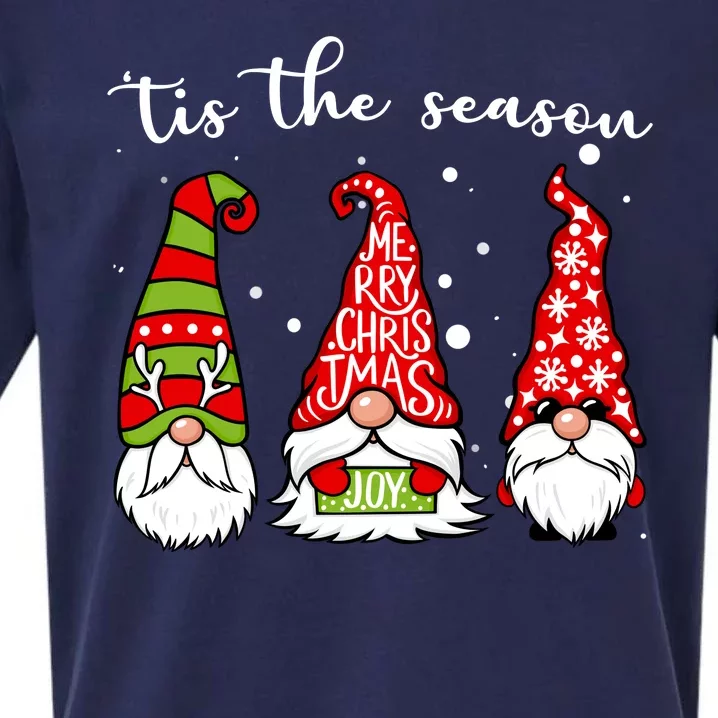 Tis The Season Gnome Christmas Holiday Sueded Cloud Jersey T-Shirt