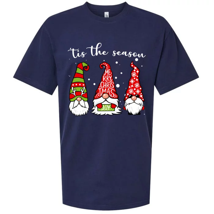 Tis The Season Gnome Christmas Holiday Sueded Cloud Jersey T-Shirt