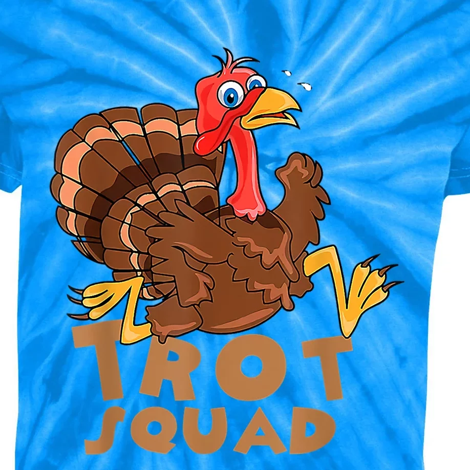 Turkey Trot Squad Funny Running Costume Thanksgiving Lover Gift Kids Tie-Dye T-Shirt