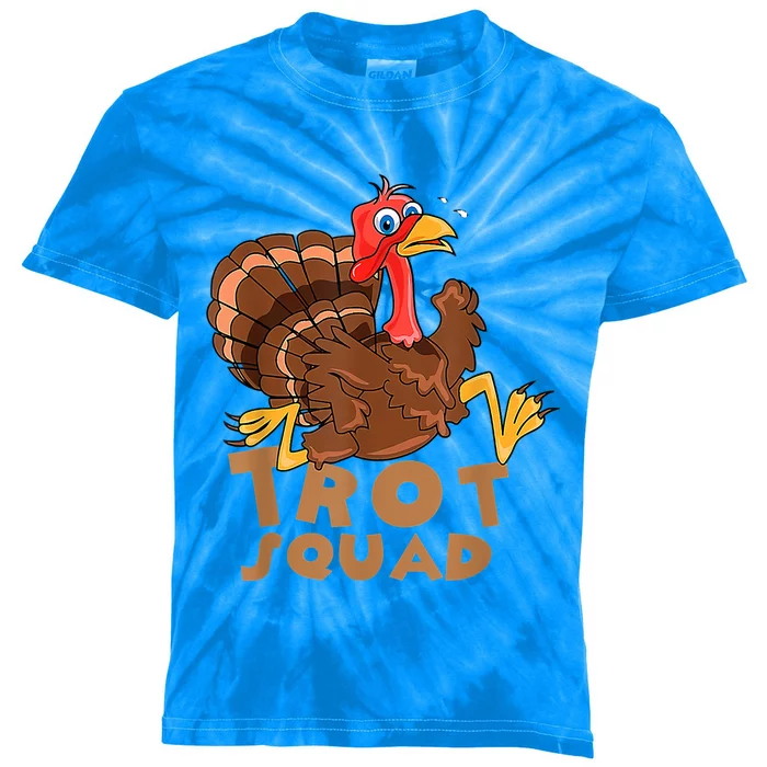 Turkey Trot Squad Funny Running Costume Thanksgiving Lover Gift Kids Tie-Dye T-Shirt