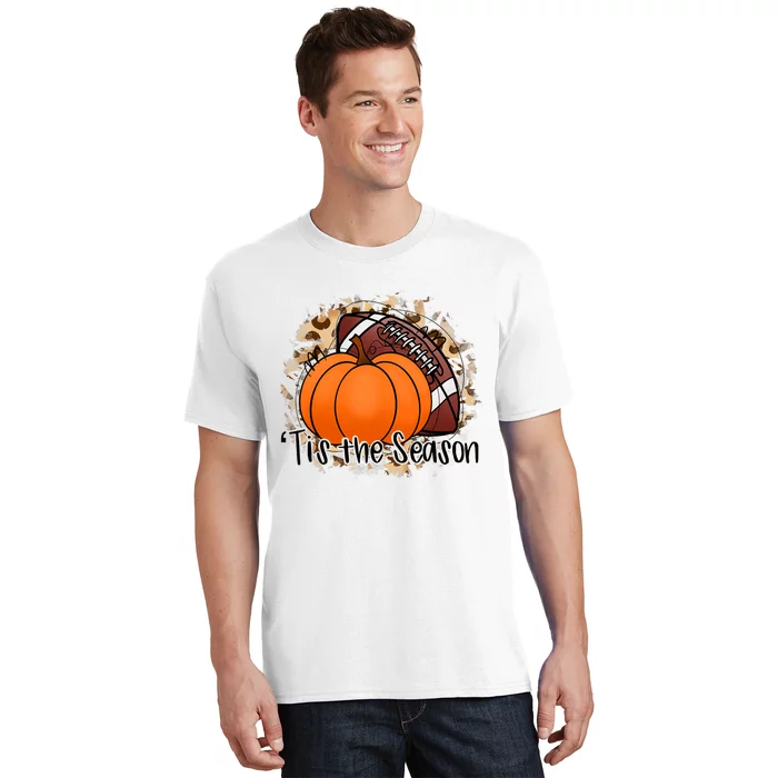 Tis The Season Thanksgiving Football Pumpkin Fall Football T-Shirt