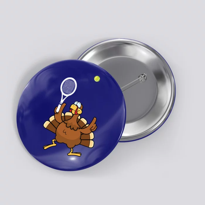 Turkey Tennis Sunset Retro Thanksgiving Sport Gift Button