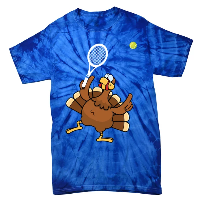 Turkey Tennis Sunset Retro Thanksgiving Sport Gift Tie-Dye T-Shirt