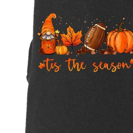 Tis The Season Pumpkin Leaf Latte Fall Thanksgiving Football Doggie 3-End Fleece Hoodie