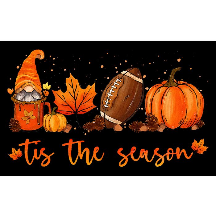 Tis The Season Pumpkin Leaf Latte Fall Thanksgiving Football Bumper Sticker