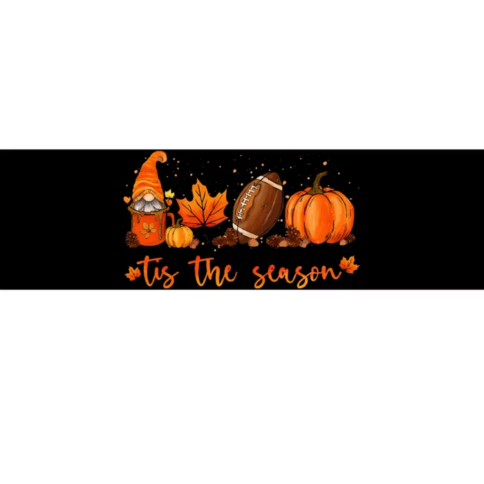 Tis The Season Pumpkin Leaf Latte Fall Thanksgiving Football Bumper Sticker