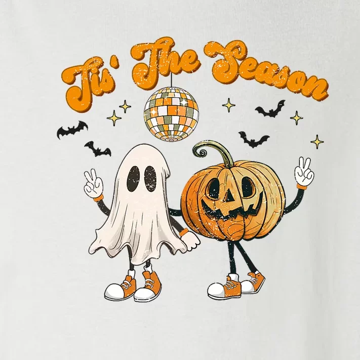 Tis The Season Retro Ghost Pumpkin Halloween Thanksgiving Toddler Long Sleeve Shirt