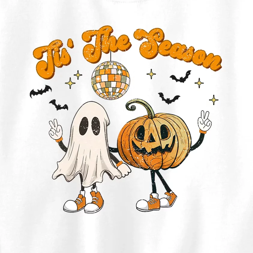 Tis The Season Retro Ghost Pumpkin Halloween Thanksgiving Kids Sweatshirt