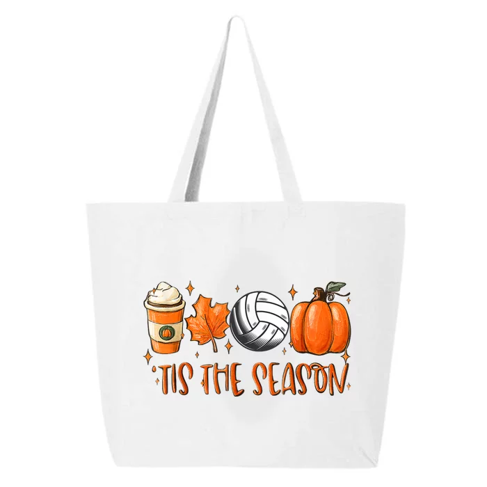 Tis The Season Pumpkin Leaf Latte Fall Volleyball 25L Jumbo Tote