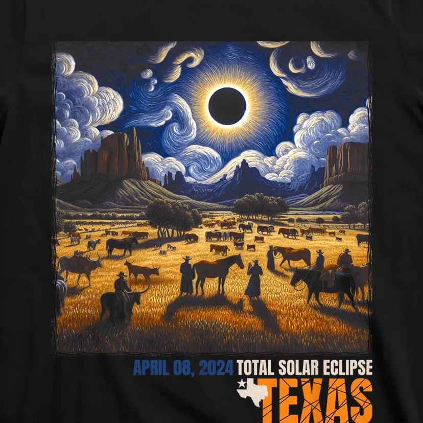 Texas Total Solar Eclipse Retro April 8 2024 Astronomy T-Shirt