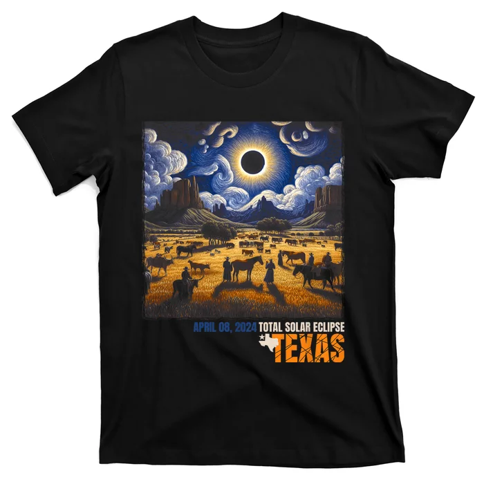 Texas Total Solar Eclipse Retro April 8 2024 Astronomy T-Shirt