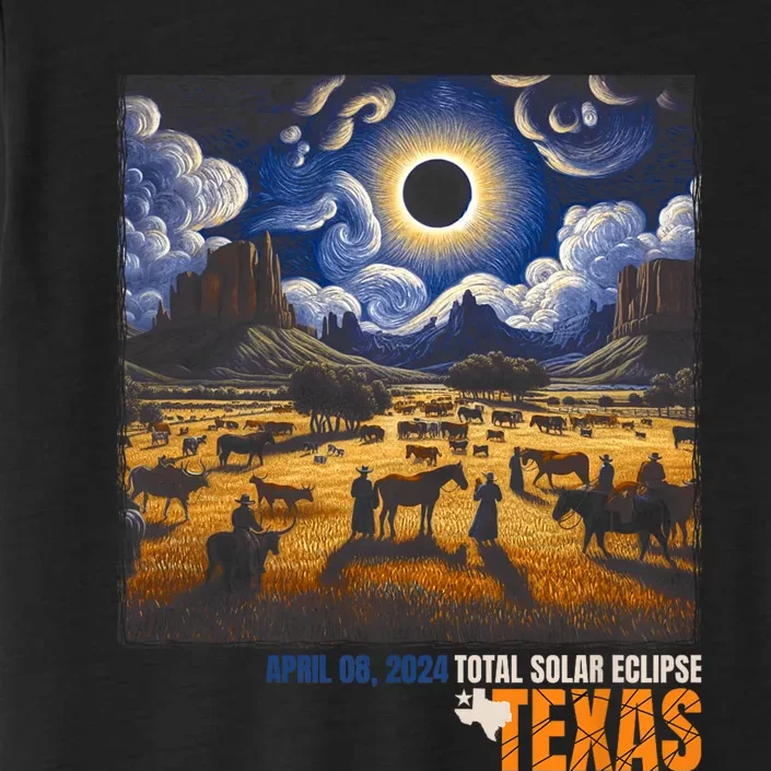 Texas Total Solar Eclipse Retro April 8 2024 Astronomy ChromaSoft Performance T-Shirt