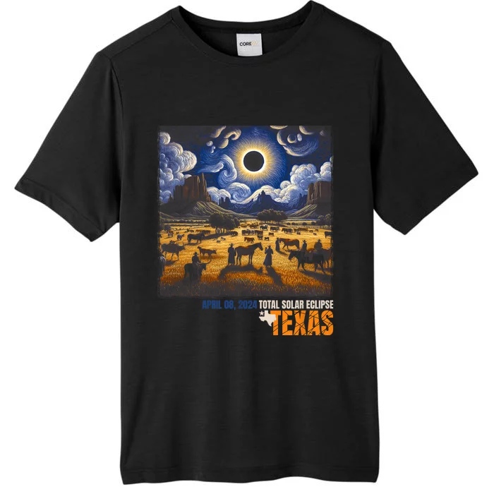 Texas Total Solar Eclipse Retro April 8 2024 Astronomy ChromaSoft Performance T-Shirt