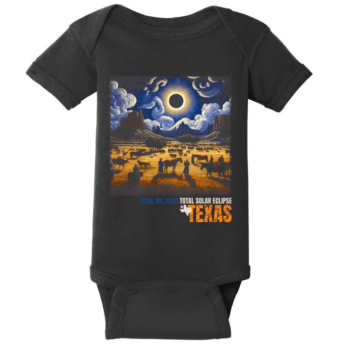 Texas Total Solar Eclipse Retro April 8 2024 Astronomy Baby Bodysuit