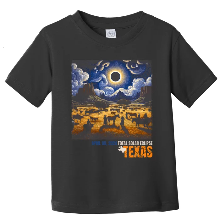 Texas Total Solar Eclipse Retro April 8 2024 Astronomy Toddler T-Shirt