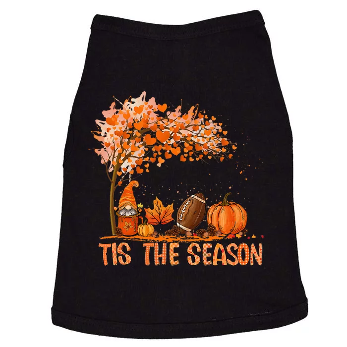 Tis The Season Pumpkin Spice Football Fall Leaves Autumn Doggie Tank