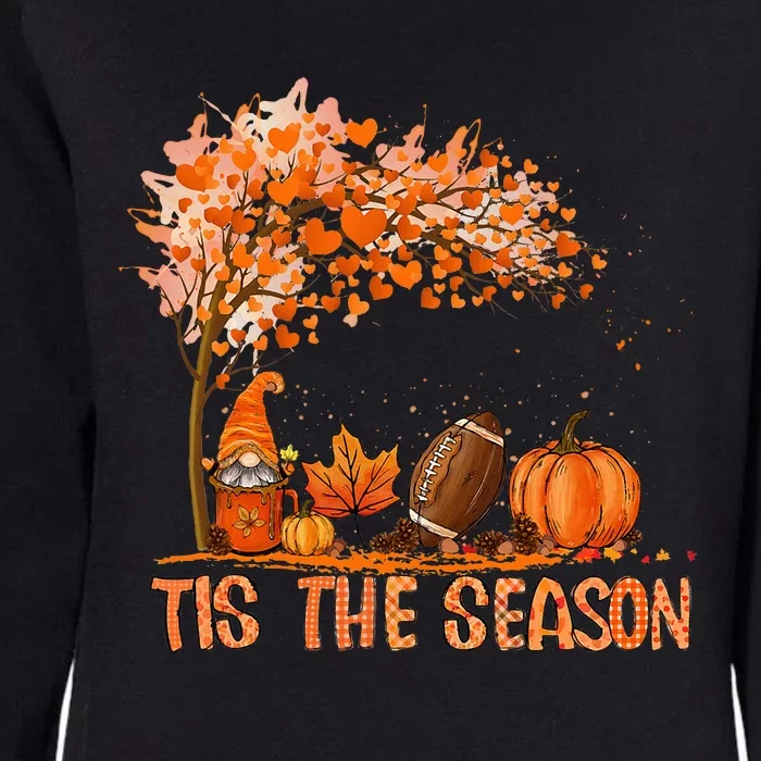 Tis The Season Pumpkin Spice Football Fall Leaves Autumn Womens California Wash Sweatshirt