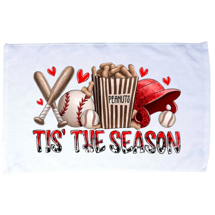 Tis The Season Baseball Game Day Sports Fan Baseball Lover Microfiber Hand Towel