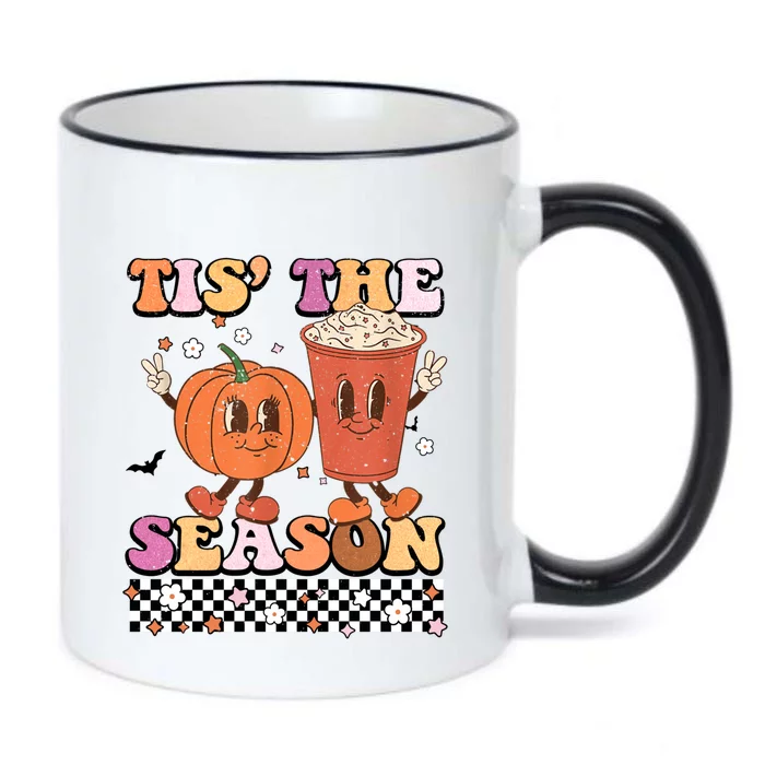 Tis' The Season Pumpkin And Spice Retro Halloween Fall Gift Black Color Changing Mug