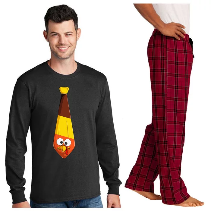 tie turkey s happy thanksgiving day Long Sleeve Pajama Set