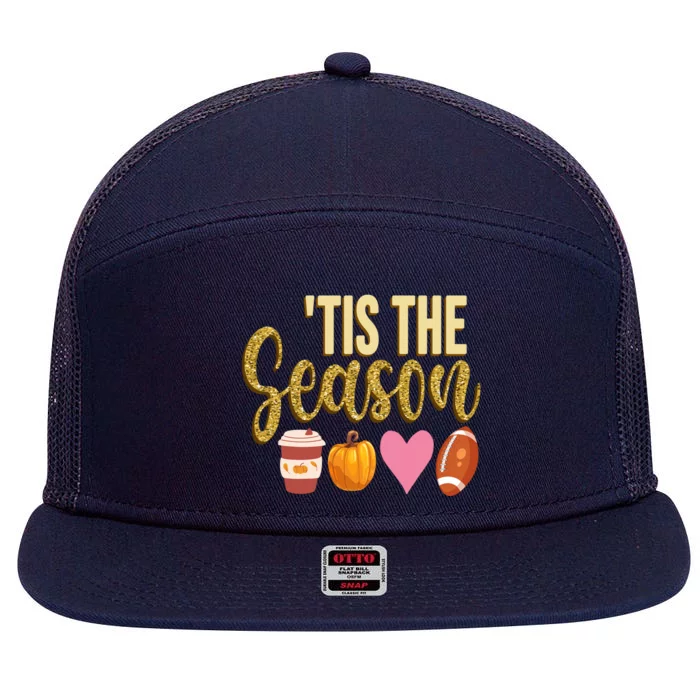 Tis The Season Fall Lover Cute 7 Panel Mesh Trucker Snapback Hat