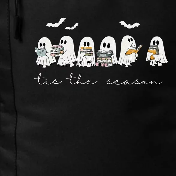 Tis The Season Ghost Book Reading Librarian Reader Halloween Daily Commute Backpack