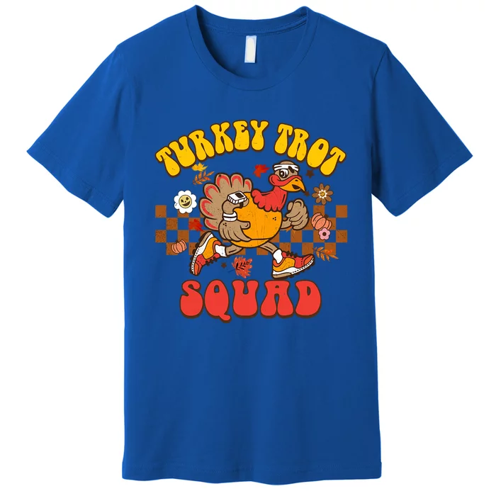 Turkey Trot Squad Funny Thanksgiving Running Fall Turkey Gift Premium T-Shirt