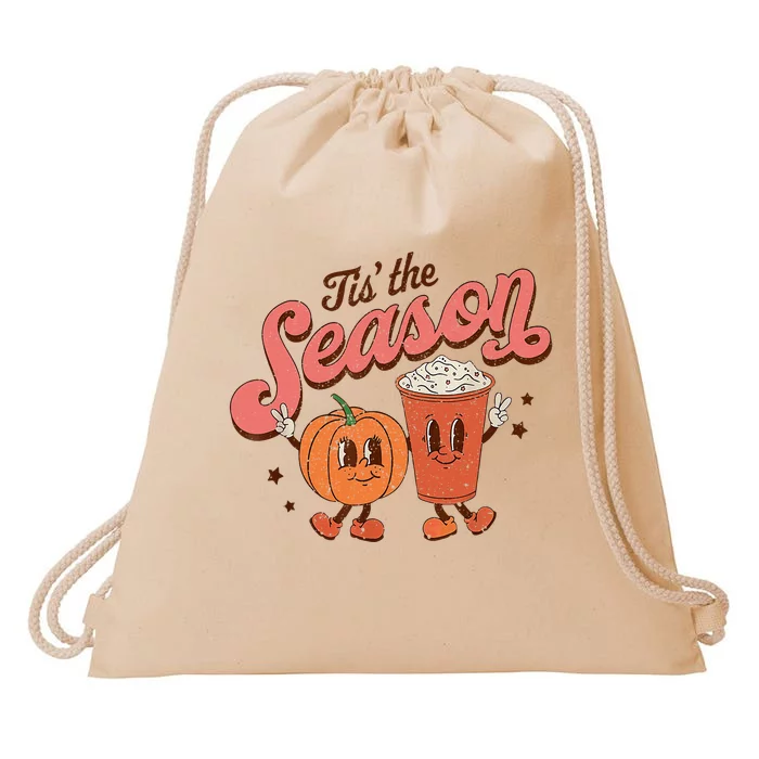 Tis The Season Pumpkin Spice Fall Autumn Halloween Drawstring Bag