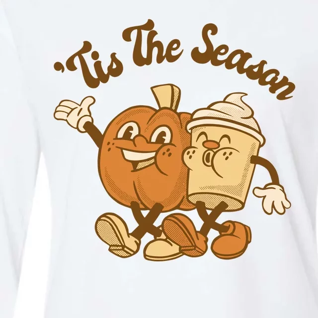 Tis The Season Pumpkin Latte Autumn Womens Cotton Relaxed Long Sleeve T-Shirt