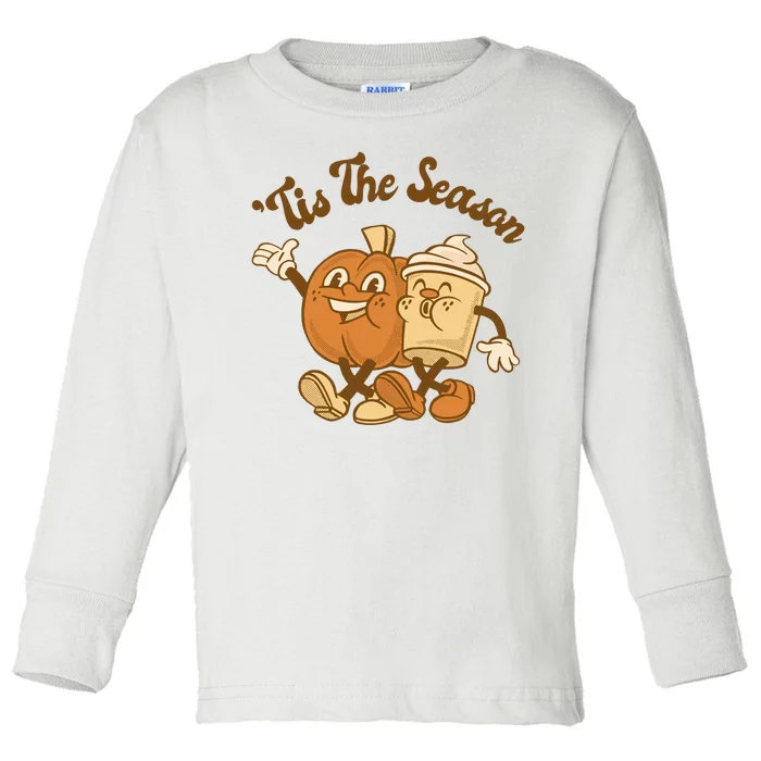 Tis The Season Pumpkin Latte Autumn Toddler Long Sleeve Shirt