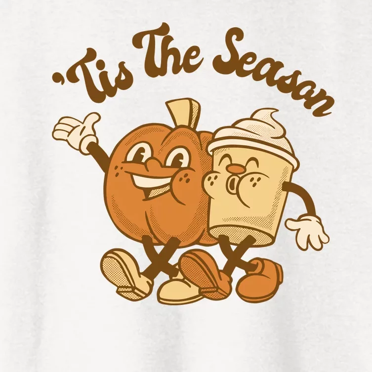 Tis The Season Pumpkin Latte Autumn Women's Crop Top Tee